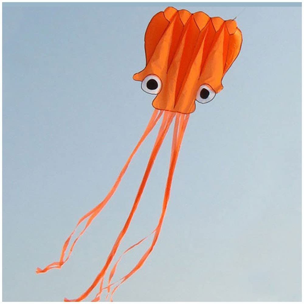 5.5M Soft Octopus Kite Easy Fly Kids Gift with 100M Flying Line and Spool LSDRALOBBEB 0408(Color:1,Size:)