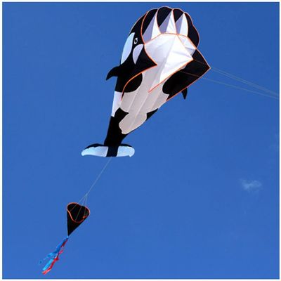 Large Soft Kite Killer Whale Kite for Kids and Adults, Great for Outdoor Games and Activities, and Easy to Assemble(Color:C,Size:)