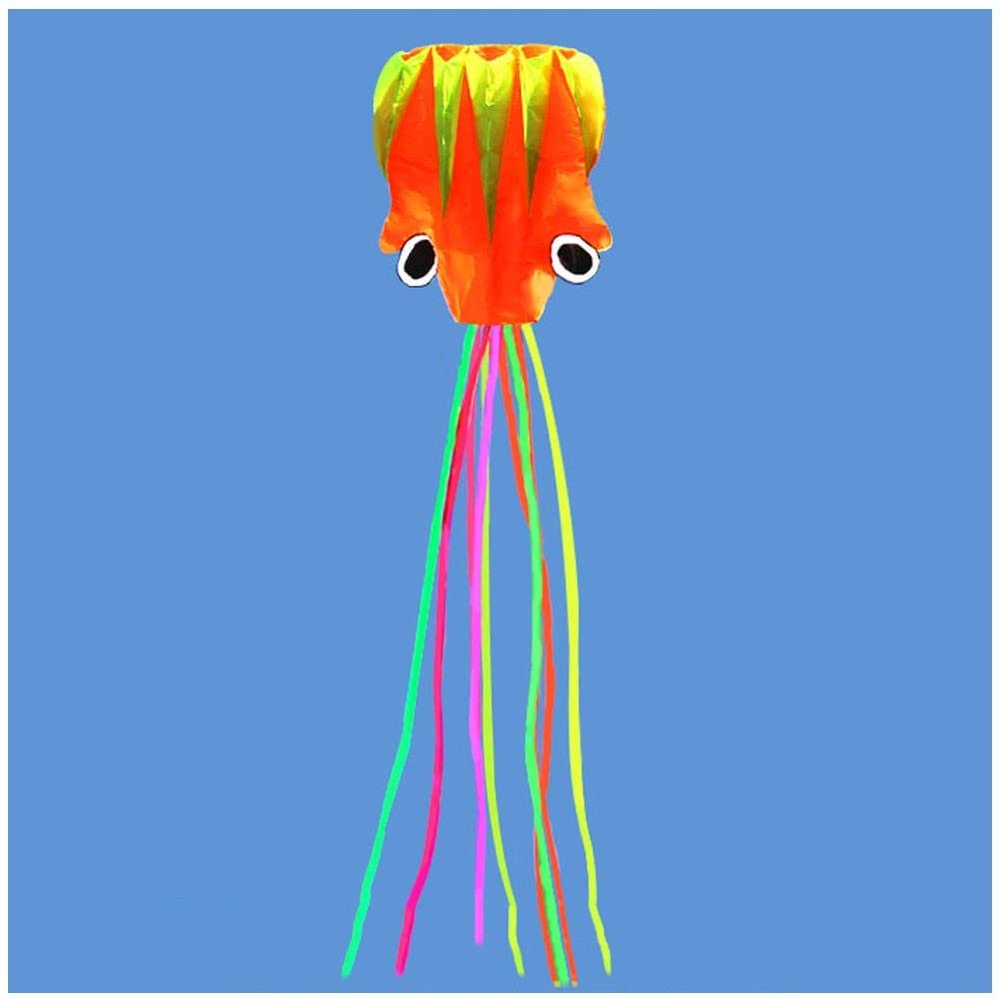 5.5M Soft Octopus Kite Easy to Fly Gift for Parents and Kids with 100M Flying Line and Spool LSDRALOBBEB 0408(Color:12,Size:)