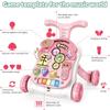 Baby Sit-to-Stand Learning Walker, 2 in 1 Baby Walker for Girls Boys, Educational Baby Push Walkers with Entertainment Activity Table, Baby Music Learning Toy Gift for Infant Boys Girls (Pink) view 2