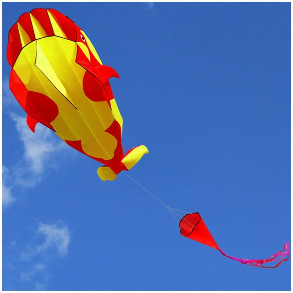 Large Soft Kite Killer Whale Kite Easy to Assemble and Fly Kite for Boys and Girls Flying Kites That Can Take Off Even in Low Winds(Color:B,Size:)