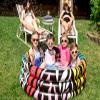 Poolmaster Inflatable Swimming Pool Kiddie Pool, Rainbow Zebra view 3