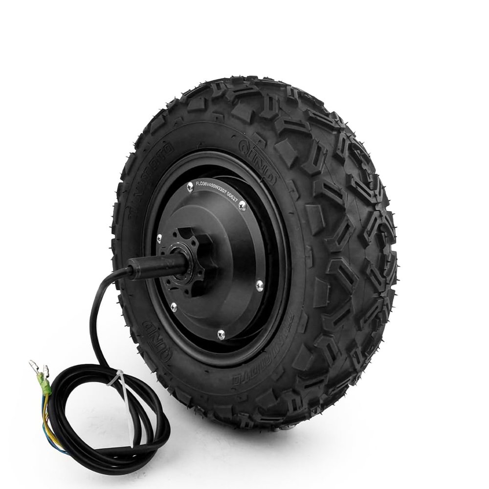 36V48V 450W 10 Inch Single Side Axle Brushless Geared Hub Motor with Tubeless Off Road Tire High Toruqe for Wheelchair(48V450W)