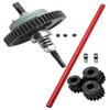 Complete Slipper Clutch & Center Driveshaft Upgrades Part for 1/10 Slash 4X4 VXL,ARRCat Steel 6878 Differential Gear and 32P 15T/17T/19T Pinions Gear & Alloy 6855 Centor Driveshaft,Red view 1
