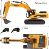 Gemini&Genius Drill Excavator Toy, Demolition Machine Car, Construction Vehicle Toys 1/40 Scale Die-cast Impact Hammer Engineering Truck, Alloy Models Toys for Kids (2Pcs Replaceable Heads) view 4