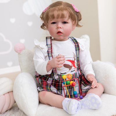 Pinky Reborn Baby Dolls 28 Inch Girl Realistic Silicone Vinyl Newborn Baby Dolls Lifelike Baby with Clothes & Toy Accessories for Age3+