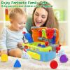 SYAOMUNLY Baby Toys for 1 Year Old Boy Girl Musical Learning Workbench for 1 2 Year Old Boy Birthday Gift Early Educational Sound Shape Toddler Toys Age 1-2 Tool Set for Kids 12-18 Months view 2