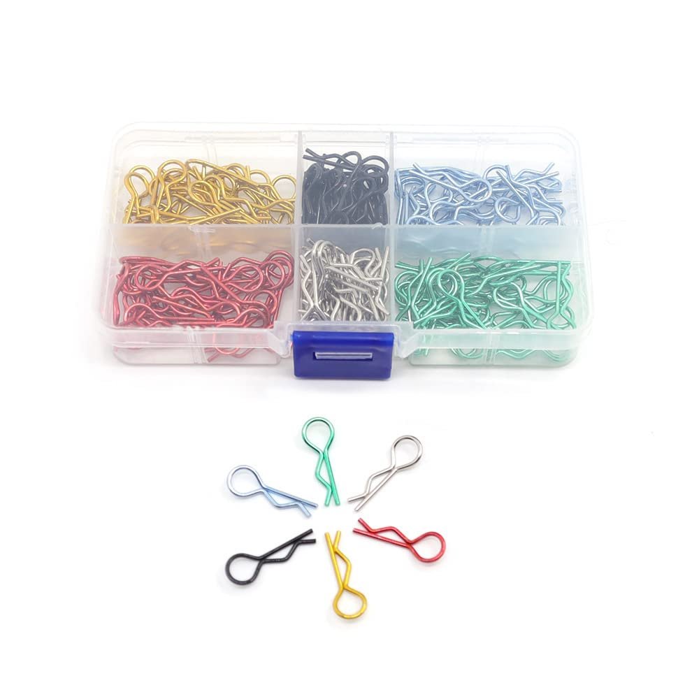 ND 180 PCS RC Car Metal RC Body Shell R Shape Clips Pin for 1/10 1/12 RC Car