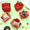 NUOBESTY 10Pcs Mini Shopping Basket Mini Supermarket Cart Tiny Plastic Retail Shopping Baskets with Handles for Kids Party Favors Dool House Ornament Red 2.7x1.2x1.3 Inch view 2