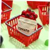 NUOBESTY 10Pcs Mini Shopping Basket Mini Supermarket Cart Tiny Plastic Retail Shopping Baskets with Handles for Kids Party Favors Dool House Ornament Red 2.7x1.2x1.3 Inch view 3