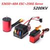 GoolRC 3650 5200KV Brushless Motor with 60A Brushless ESC Electric Speed Controller and 25KG Digital Servo, Waterproof Motor ESC Combo Set for 1/8 1/10 RC Car view 2