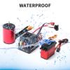 GoolRC 3650 5200KV Brushless Motor with 60A Brushless ESC Electric Speed Controller, 25KG Digital Servo and Programming Card, Waterproof Motor ESC Combo Set for 1/8 1/10 RC Car view 3