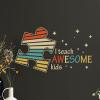 I Teach Awesome Kids Wall Decal Vinyl Autism Awareness Sticker for Wall Puzzle Piece Wall Art Stickers Autistic Support Wall Decor Art Decals Mural Wall Decal Sticker for Kitchen Dining Baking Room view 2