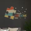 I Teach Awesome Kids Wall Decal Vinyl Autism Awareness Sticker for Wall Puzzle Piece Wall Art Stickers Autistic Support Wall Decor Art Decals Mural Wall Decal Sticker for Kitchen Dining Baking Room view 3