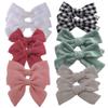 12 PCS Linen Bow Hair Clips for Baby Girls Hair Bows Alligator Clips Accessories Infants Toddler Kids Hairgrips (Assorted C) view 1