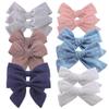 12 PCS Linen Bow Hair Clips for Baby Girls Hair Bows Alligator Clips Accessories Infants Toddler Kids Hairgrips (Assorted B) view 1