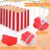 10 Pieces Carnival Theme Party Decors Carnival Table Skirts Circus Theme Tablecloths Red White Striped Pennant Banners Circus Bunting Banners Decors view 3