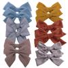 12 PCS Linen Bow Hair Clips for Baby Girls Hair Bows Alligator Clips Accessories Infants Toddler Kids Hairgrips (Assorted D) view 1
