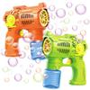 Bubble Maker Gun Set: Bubble Blower Toys for Kids Toddlers Boys Girls | Ideal for Outdoor Play, Easter Basket Stuffers & Birthday Gifts | Batteries and Refill Bottles Included (Green & Orange) view 1