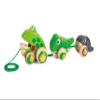 Hape Pull Along Frog Family with Anti-Rollover Wheels, Toddler Push and Pull Toys view 1