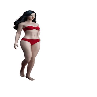 1/6 Scale Female Figure Body, Small Bust Super Flexible Pale/Suntan Seamless Action Figure Body Doll (S46 Pale Skin with Head)