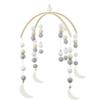 WAYUTO Neutral Handmade Felt Ball Ceiling Mobile - Gray Moon view 1