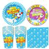 BIGKEOKI Cartoon Story 2nd Birthday Paper Plates Napkins and Cups Two inspired 2 to infinity inspired Beyond Bday Decorations Party Supplies Serve 30 Guests(Blue Sky 2nd Bday) view 1