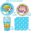 BIGKEOKI Cartoon Story 2nd Birthday Paper Plates Napkins and Cups Two inspired 2 to infinity inspired Beyond Bday Decorations Party Supplies Serve 30 Guests(Blue Sky 2nd Bday) view 2