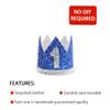 Bchinb Baby 1st Birthday Crown Hat, Birthday Party Decorations, Kids Party Props Shooting, Party Supplies (Silver Blue) view 4