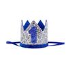 Bchinb Baby 1st Birthday Crown Hat, Birthday Party Decorations, Kids Party Props Shooting, Party Supplies (Blue Silver) view 1