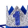 Bchinb Baby 1st Birthday Crown Hat, Birthday Party Decorations, Kids Party Props Shooting, Party Supplies (Blue Silver) view 2