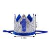 Bchinb Baby 1st Birthday Crown Hat, Birthday Party Decorations, Kids Party Props Shooting, Party Supplies (Blue Silver) view 3