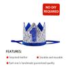 Bchinb Baby 1st Birthday Crown Hat, Birthday Party Decorations, Kids Party Props Shooting, Party Supplies (Blue Silver) view 4