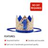 Bchinb Baby 1st Birthday Crown Hat, Birthday Party Decorations, Kids Party Props Shooting, Party Supplies (Blue Gold) view 4