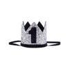 Bchinb Baby 1st Birthday Crown Hat, Birthday Party Decorations, Kids Party Props Shooting, Party Supplies (Black Silver) view 1