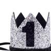 Bchinb Baby 1st Birthday Crown Hat, Birthday Party Decorations, Kids Party Props Shooting, Party Supplies (Black Silver) view 2