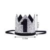 Bchinb Baby 1st Birthday Crown Hat, Birthday Party Decorations, Kids Party Props Shooting, Party Supplies (Black Silver) view 3