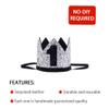 Bchinb Baby 1st Birthday Crown Hat, Birthday Party Decorations, Kids Party Props Shooting, Party Supplies (Black Silver) view 4
