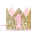 Bchinb Baby 1st Birthday Crown Hat, Birthday Party Decorations, Kids Party Props Shooting, Party Supplies (Pink) view 2