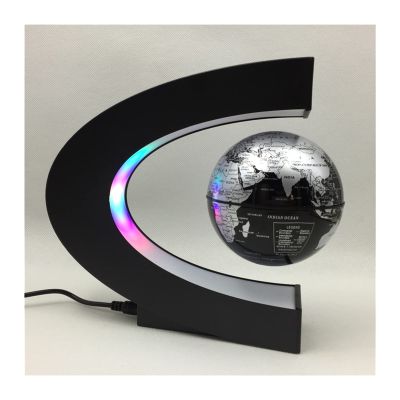 ZHnfcp24 LED Globe Floating Bulbs Floating Globes Floating Lights Lighting Office Home Decor (Color : Black, Size : US Plug)