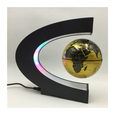 ZHnfcp24 LED Globe Floating Bulbs Floating Globes Floating Lights Lighting Office Home Decor (Color : Gold, Size : US Plug)