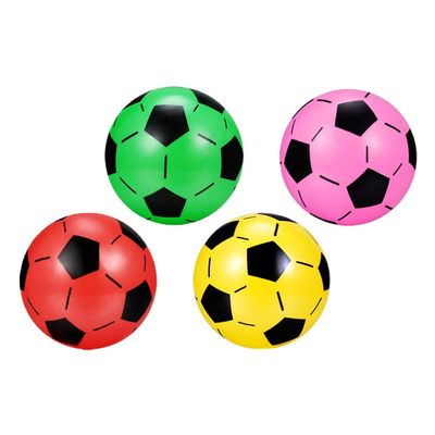 Homoyoyo 4Pcs Rubber Playground Soccer Balls, Colorful Sports Soccer Balls, Children Inflatable Plastic Soccer Ball for Outdoor Sports