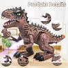 Doloowee 3 Pack Walking Dinosaur Toy for Kids 3-5/5-7 Years,Simulation Tyrannosaurus & Stegosaurus & Brachiosaurus,Electric Robot Dinosaur with LED Lights & Sounds,Dinosaur Toys for Boys and Girls view 2