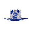 Bchinb Baby 2 st Birthday Crown Hat, Birthday Party Decorations, Kids Party Props Shooting, Party Supplies (Blue Silver) view 1