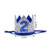 Bchinb Baby 2 st Birthday Crown Hat, Birthday Party Decorations, Kids Party Props Shooting, Party Supplies (Blue Silver) view 3