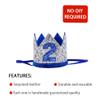 Bchinb Baby 2 st Birthday Crown Hat, Birthday Party Decorations, Kids Party Props Shooting, Party Supplies (Blue Silver) view 4
