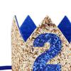 Bchinb Baby 2 st Birthday Crown Hat, Birthday Party Decorations, Kids Party Props Shooting, Party Supplies (Blue Gold) view 2