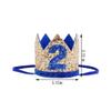 Bchinb Baby 2 st Birthday Crown Hat, Birthday Party Decorations, Kids Party Props Shooting, Party Supplies (Blue Gold) view 3