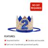 Bchinb Baby 2 st Birthday Crown Hat, Birthday Party Decorations, Kids Party Props Shooting, Party Supplies (Blue Gold) view 4
