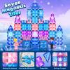 Magnetic Tiles 102pcs with 2 Stairs 2 Dolls Princess Castle Building Girls Toys Age 4-5 6-8 Magnetic Blocks Birthday Xmas Gifts for Girls Toys for 3 4 5 6 7 8+ Year Old view 3